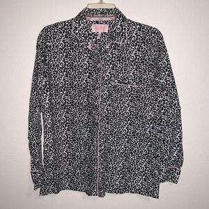 Victorias Secret Mayfair Pajama Shirt Top Leopard
